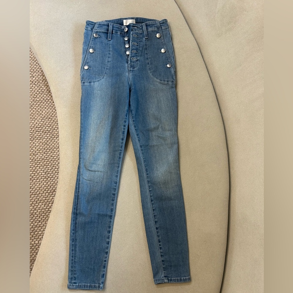 7 For All Mankind High-Rise Blue Jeans